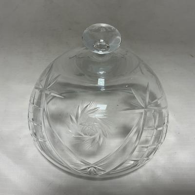 -72- Heavy Clear Glass | Covered butter Dish