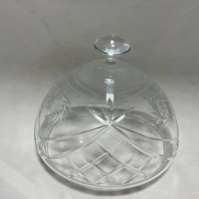 -72- Heavy Clear Glass | Covered butter Dish