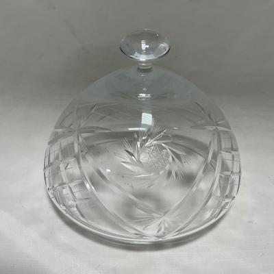 -72- Heavy Clear Glass | Covered butter Dish