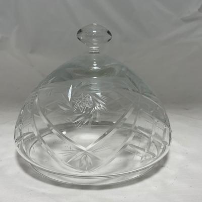 -72- Heavy Clear Glass | Covered butter Dish