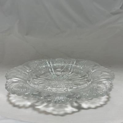 -74- Clear Glass | Intricate Pattern | Covered Butter Dish