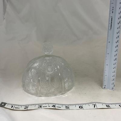 -74- Clear Glass | Intricate Pattern | Covered Butter Dish