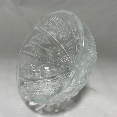 -74- Clear Glass | Intricate Pattern | Covered Butter Dish