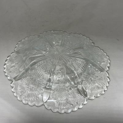 -74- Clear Glass | Intricate Pattern | Covered Butter Dish