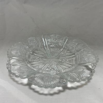 -74- Clear Glass | Intricate Pattern | Covered Butter Dish