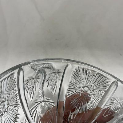 -74- Clear Glass | Intricate Pattern | Covered Butter Dish