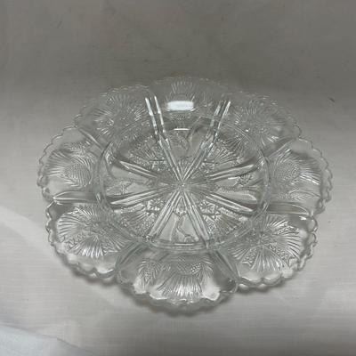 -74- Clear Glass | Intricate Pattern | Covered Butter Dish
