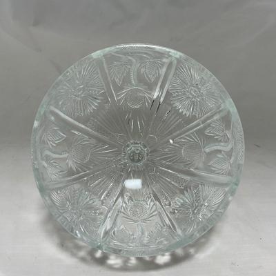 -74- Clear Glass | Intricate Pattern | Covered Butter Dish