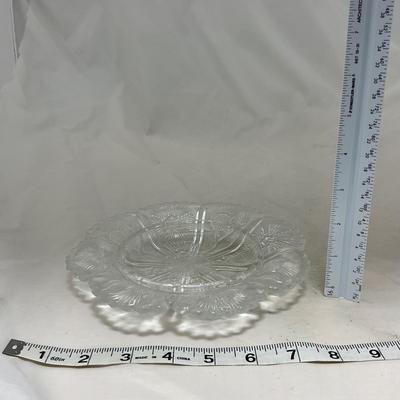 -74- Clear Glass | Intricate Pattern | Covered Butter Dish