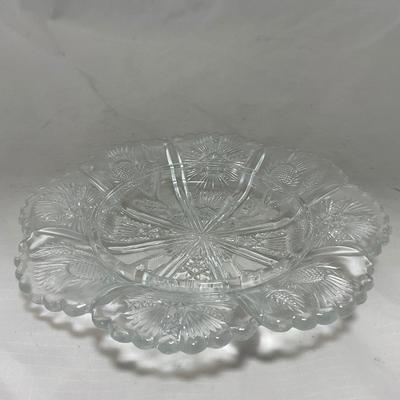 -74- Clear Glass | Intricate Pattern | Covered Butter Dish