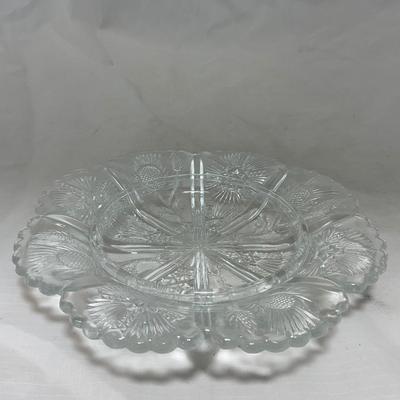 -74- Clear Glass | Intricate Pattern | Covered Butter Dish