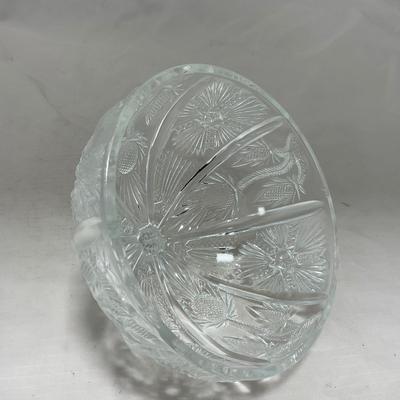 -74- Clear Glass | Intricate Pattern | Covered Butter Dish