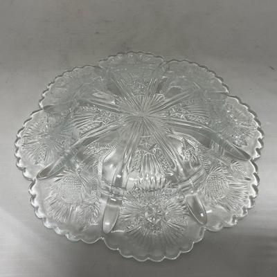 -74- Clear Glass | Intricate Pattern | Covered Butter Dish