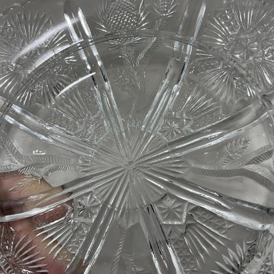 -74- Clear Glass | Intricate Pattern | Covered Butter Dish