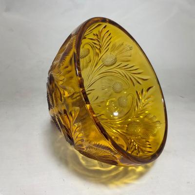 -76- Amber Gold Tone | Covered Butter Dish