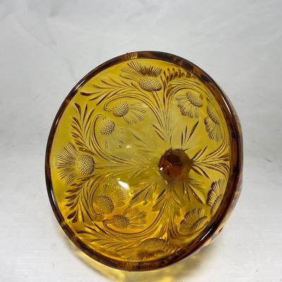 -76- Amber Gold Tone | Covered Butter Dish
