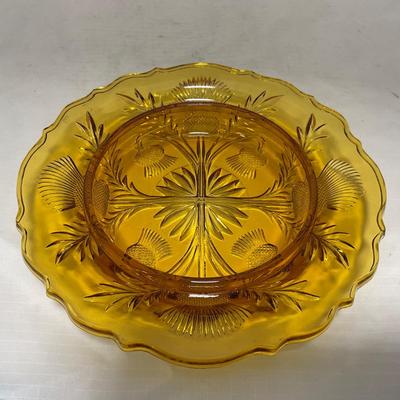 -76- Amber Gold Tone | Covered Butter Dish