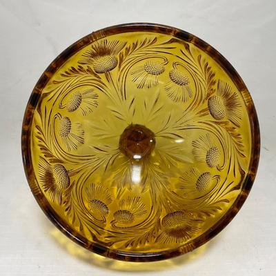 -76- Amber Gold Tone | Covered Butter Dish