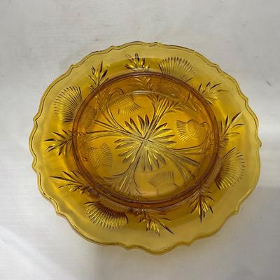 -76- Amber Gold Tone | Covered Butter Dish