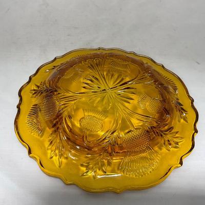 -76- Amber Gold Tone | Covered Butter Dish