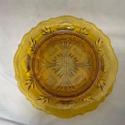 -76- Amber Gold Tone | Covered Butter Dish