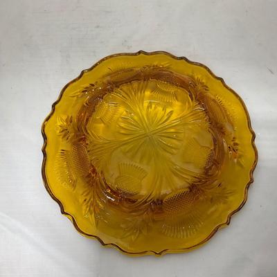 -76- Amber Gold Tone | Covered Butter Dish