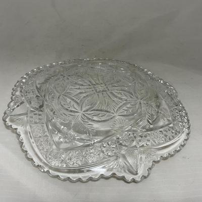 -77- Clear Cut Glass | Covered Butter Dish