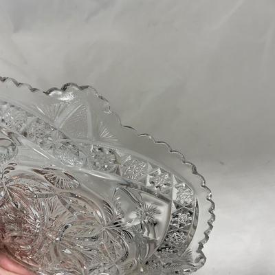 -77- Clear Cut Glass | Covered Butter Dish