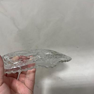 -77- Clear Cut Glass | Covered Butter Dish