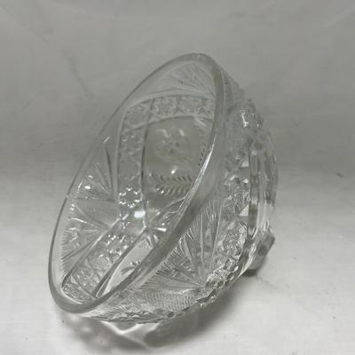 -77- Clear Cut Glass | Covered Butter Dish