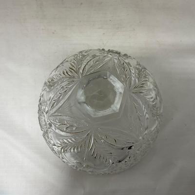 -77- Clear Cut Glass | Covered Butter Dish