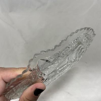 -77- Clear Cut Glass | Covered Butter Dish