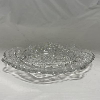 -77- Clear Cut Glass | Covered Butter Dish