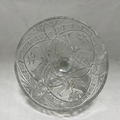 -77- Clear Cut Glass | Covered Butter Dish