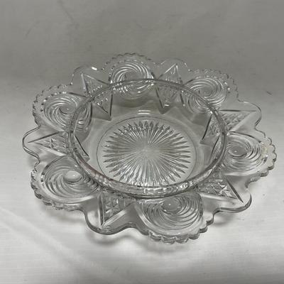-78- Clear Glass | Swirl Pattern | Covered Butter Dish