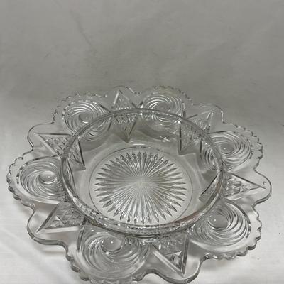 -78- Clear Glass | Swirl Pattern | Covered Butter Dish