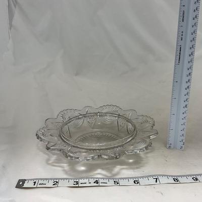 -78- Clear Glass | Swirl Pattern | Covered Butter Dish