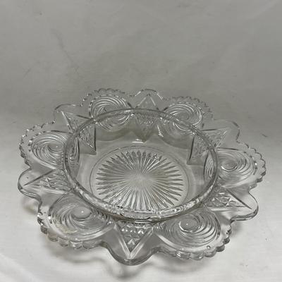 -78- Clear Glass | Swirl Pattern | Covered Butter Dish