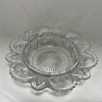 -78- Clear Glass | Swirl Pattern | Covered Butter Dish