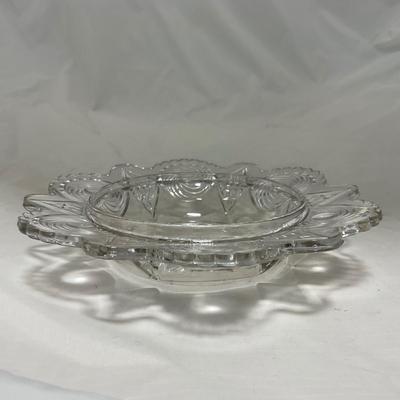 -78- Clear Glass | Swirl Pattern | Covered Butter Dish