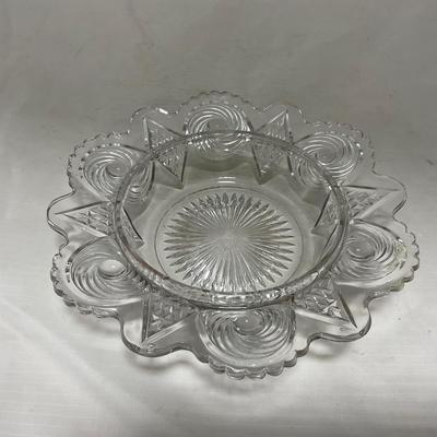 -78- Clear Glass | Swirl Pattern | Covered Butter Dish