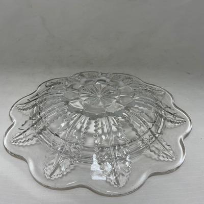 -79- Clear & Gold Glass | Covered Butter Dish | Lidded Jar | Creamer & Sugar