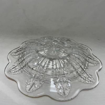 -79- Clear & Gold Glass | Covered Butter Dish | Lidded Jar | Creamer & Sugar