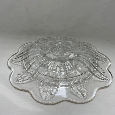-79- Clear & Gold Glass | Covered Butter Dish | Lidded Jar | Creamer & Sugar
