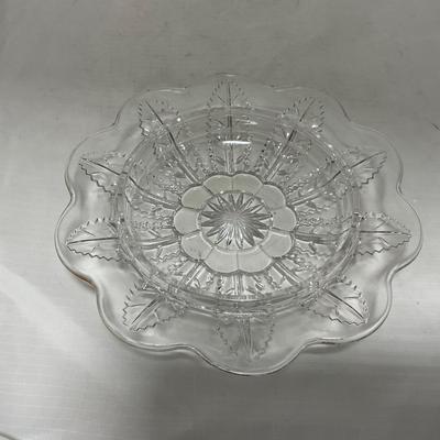 -79- Clear & Gold Glass | Covered Butter Dish | Lidded Jar | Creamer & Sugar