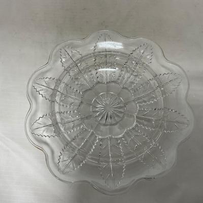 -79- Clear & Gold Glass | Covered Butter Dish | Lidded Jar | Creamer & Sugar