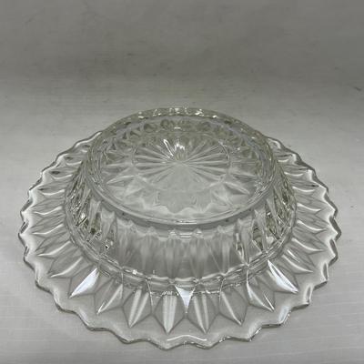 -80- Clear Glass | Square Pattern | Covered Butter Dish