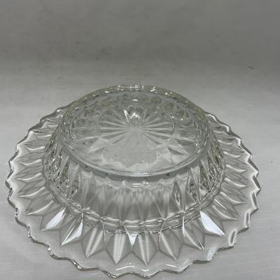 -80- Clear Glass | Square Pattern | Covered Butter Dish