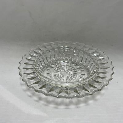 -80- Clear Glass | Square Pattern | Covered Butter Dish