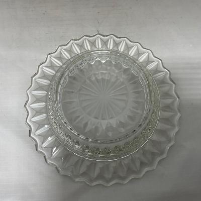 -80- Clear Glass | Square Pattern | Covered Butter Dish